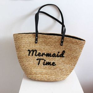 2023 New Straw Woven Bag Weaving Beach Bag Vacation Countryside Style Women's Bag Wheat Straw Woven Bag 240315