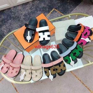 Chypre Leather Sandals Summer Slippers Slide Slip On Flat High Quality Second Uncle Sandals for Both Men and Women Casual Outerwear with Genui have logo HB1TQJ