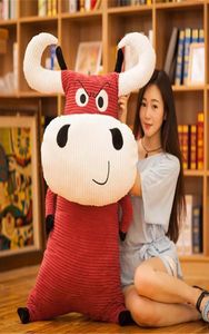 Dorimytrader Big Anime Cow Plush Pillow Toy Giant Soft Cute Stuffed Milk Cow Animals Doll for Children Gift 50cm 70cm 120cm DY614918266982