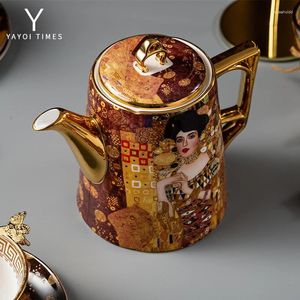 Чайные чашки Yayoi Klimt Кофейная чашка в европейском стиле, маленький роскошный изысканный британский дневной набор