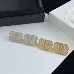 Brincos de designer de diamante jóias dupla b letra cintilante brincos para mulheres personalidade simples brincos acessórios da moda zh172 E4