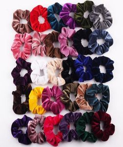 2020 Kadınlar İçin Saç Aksesuarları Velvet Saç Scrunchies Tie Designer Head Band Ponytail Tutucu Bantlar Kadife Saç Döngü Pleuche Headwe7425607