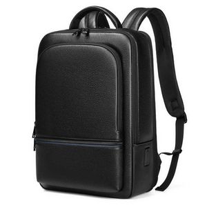 Couro genuíno camada superior mochila de negócios masculino high-end saco de viagem de negócios, bolsa para portátil, mochila presente 240315