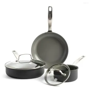 Cookware Sets Chatham Ceramic Nonstick 5 Piece Set Black Kitchen Pots And Pans Cooking