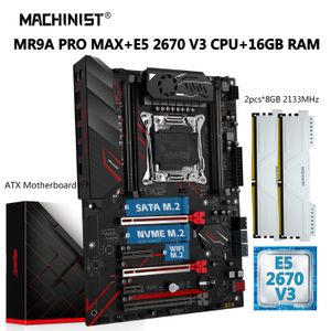 Machinist X99 Motherboard Set LGA 2011-3 Xeon Kit E5 2670 V3 Processor 16GB8G*2 DDR4 ECC Memory Combo SSD NVME USB3.0 ATX MR9A 240307