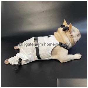 Cão vestuário designer roupas de cachorro luxo pet onesies vestuário com carta padrão jaqueta sling macacão trajes moda confortável bla dhptu