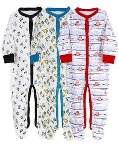A002 ABAODO NYCKLIG ARRIVENT 3 -stycken Pack SleepSuit Baby Rompers 100 Cotton Spädbarn Bodysuit Långärmad barnkläder slitage Drop Shipp1799313