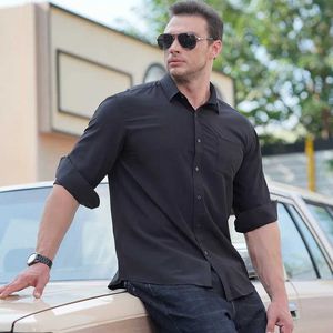 Camisas casuais masculinas novas camisas de elasticidade para homens casuais leves longos sle elegantes grandes camisas haiian para homens tiki dapperduoc24315