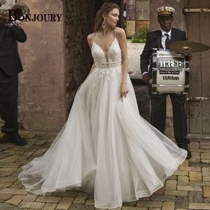 BONJOURY Pastrol Wedding Dresses Backless Shiny Tulle Sweetheart For Women Bride Lace Appliques Customised Robe De Mariee 240407