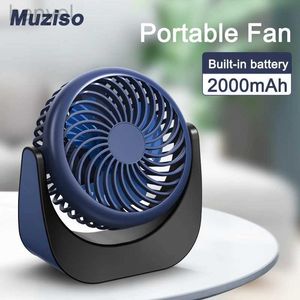 Electric Fans Muziso Mini Electric Fan Rechargeble Portable Camping Small Fan USB Desk Mobile Fans tystare Blower 240316