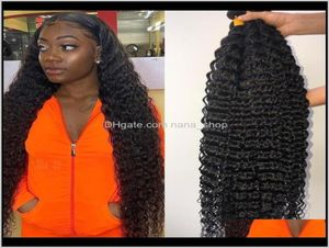 Wątki 30 32 34 36 38 40 cali głębokiej fali Brazylijskie rozszerzenia ludzkie 1PCS Remy Weave Bundles IPP6N V203I7178891