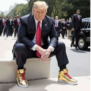 2024 T Trump Sneakers Trump Flag Trump Shoes Gold The Never Surrender High-Tops Designer 1 Ts Gold Custom Outdoor Sneakers Comfort Sport Casual Trendy Lace-Up Party