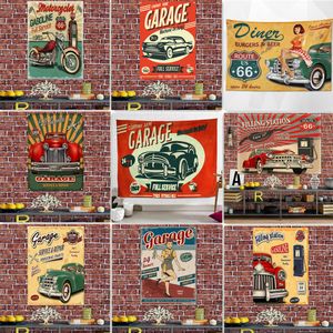 GARAGE FULL SERVICE AND REPAIR Wall Hanging Flag AUTO PARTS Posters and Prints Tapestry - Wall Art Banner Garage Gas Station Repair Shop Artwork as a Gift
