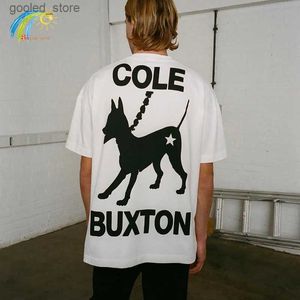 Men's T-Shirts Men Women Casual Black White Pet Dog Print Cole Buxton T-Shirt High Quality Oversized Tee Top Streetwear CB T Shirt With Tags Q240316