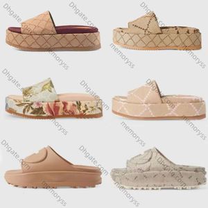 Kobiety kapcie mody sandały plażowe grube dno luksusowy designerski platforma alfabet lady skórzane slajdy 35-45