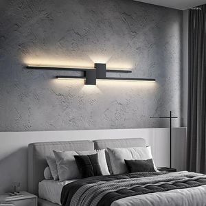 Vägglampa minimalistiska led lyster 120 100 cm svart modernt sconce ljus för vardagsrum sovrum sovrum heminredning belysning