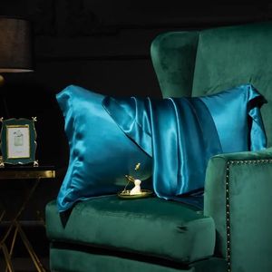 100% czystej jedwabnej poduszki 2 szt. Queen King rozmiar dla El Home Soft Healthy Cushion Cover Pillcase Silk Pillow Case 48*74 cm 240315