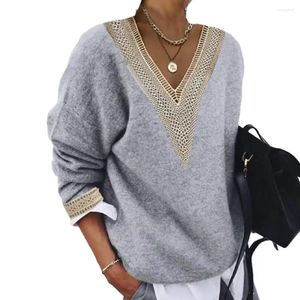 Women's Blouses Ladies Sweater Cozy Winter Wardrobe Non-fading Washable Super Soft Tops With Long Sleeves V-neck For Women Loose