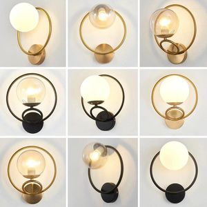 Wall Lamp Nordic LED Beside Bedroom Indoor Modern Glass Ball Light Fixtures Wandlamp Lighting Bathroom Mirror Stair Lights