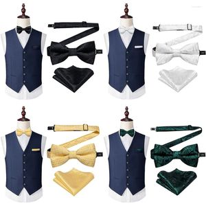 Bow Ties Adjustable Boys Girls Kids Tie Set Handkerchief Infant Children Pre-tied Black White Green Red Butterfly Gravata For Wedding