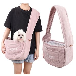 Bag for Cat and Small Dogs Light Weight Pet Shoulder Bag Washable Corduroy Breathable Travel Bag for Chihuahua Yorkshire 240401