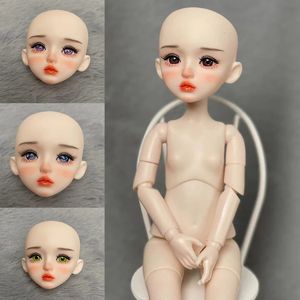 Kızlar için Oyuncaklar Güneş yanığı makyajı 30cm bebek kafa veya bütün bebek el yapımı makyaj 1/6 BJD bebek açık kafa bjd bebekler 240304