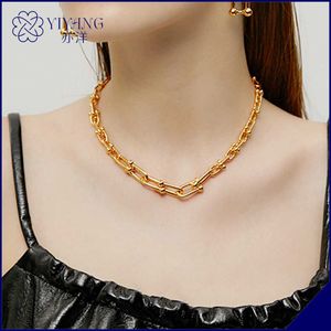 Designer Yiyang Jewelry Light Luxury Style tiffay and co Fashion U-shaped Horseshoe Gradient Necklace ins Versatile for Men Women