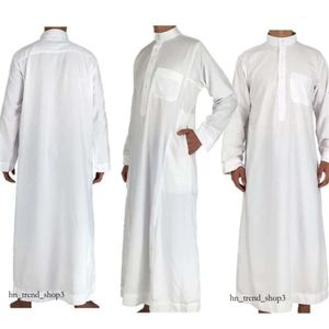 White Long Sleeve Islamic Men Clothing Jubba Thobe Abaya Dubai Saudi Arabia Traditional Ramadan Eid Arab Robes 476