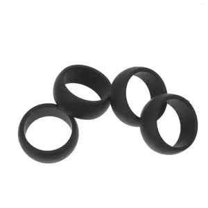 Decorative Figurines 4 PCS Silicone Ring Bands Men's Rings Outdoor Sports Black Finger Man Protective