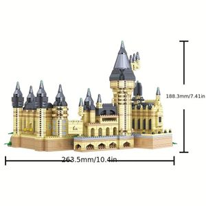 Bloki 900pcs Creative Diamond Bricks Castle Magic College Building Construction Education