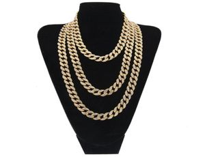 Hip Hop Bling Moda Correntes Jóias Mens Ouro Prata Miami Cuban Link Chain Colares Diamante Iced Out Chian Colares308d1345864