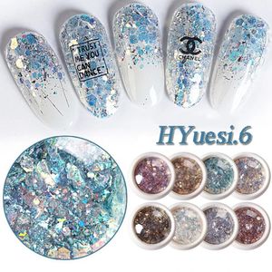 1 scatola mista esagoni unghie paillettes classico 3D olografico glitter scaglie nail art polvere gel charms accessori manicure 240313