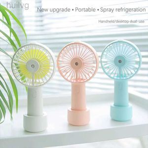 Fãs elétricos ventilador portátil ar condicionado usb mini sem fio silencioso desktop portátil duplo uso spray refrigeração água resfriamento 240316