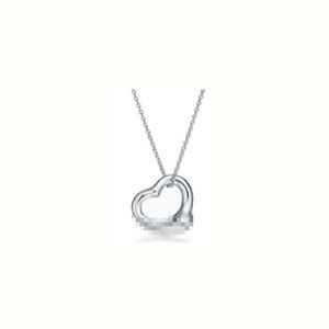 Designer Fashionable and minimalist tiffay co 925 sterling silver hollow heart shaped love pendant necklace with peach collarbone chain