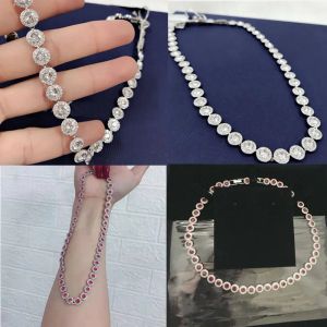 2024 swan bracelets designer tennis bracelet for women earring high-quality plated gold silver crystal green blue diamond necklace mens chain luxury jewelry gift