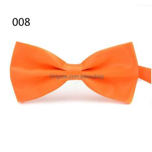Bow Ties 12x5,5 cm solid färg justerbar båge slipsar bröllop fest klubbtröjor dekor modetillbehör för män kvinnor adt droppleverans dhith