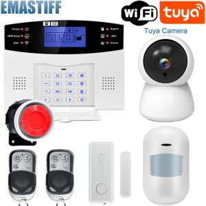 Kitler Tuya Wifi Kablosuz Tel GSM Ana Hırsız Güvenlik Alarm Sistemi Kapı Sensörü Dedektör Kit Akıllı Yaşam Alexa Google Apps Kontrol