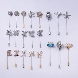 Brooches Tree Leaf Letters Flower Star Crown Branch Butterfly Long Needle Brooch Men Women Shawl Cardigan Pins Shirt Collar Accessories