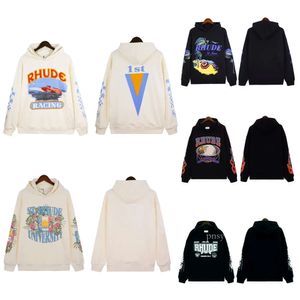 メンズパーカーrhudeデザイナーレディーススウェットシャツ純粋なrhudeショートコットンカップ