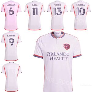 2024 25 SC Orlando City Futebol Jerseys Mans 3 Rafael Santos 5 Cesar Araujo 10 Facundo Torres 11 Martin Ojeda Duncan McGuire Dagur Dan Thorhallsson Camisa de Futebol Kits