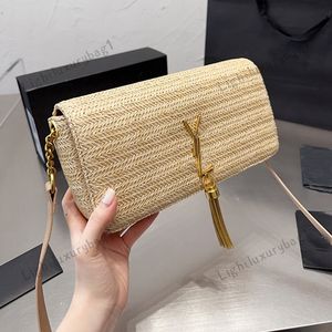 Designer Taschen Sommer Mode Rattan Frauen Schulter Gewebt Weibliche Handtaschen Sommer Strand Stroh Umhängetaschen Casual Totes Geldbörsen 220429