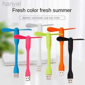 Elektriska fläktar USB Small Fan Flexibel Bendable Fan för Power Bank Laptop PC AC Charger Portable Hand Cool Mini Fan för dator Summer Gadget 240316