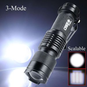 Zoom Mini Sk68 Strong Portable Flashlight Camping Pen Clip Light 405467