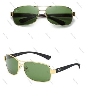 Män Raybands Solglasögon Classic Retro Ray Solglasögon Luxur Designer Solglasögon Man Eyewear Metal Frame Sun Glasses Woman ML 3379 Med Box Glass Lenses 631