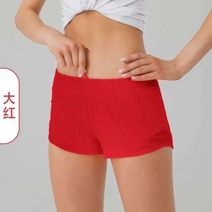 2024 lu-066 respirável secagem rápida esportes hotty hot shorts mulheres roupa interior cor sólida bolso correndo calças fiess princesa sportswear ginásio leggings kgm556