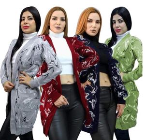 Designer Women Swatters V Szyjka Kardigan Dzianin Losure Luksusowy płaszcz podwójny litera drukowana designerska kurtka