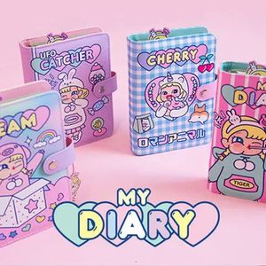 Kawaii A6 Binder Notebook and Journal Cute 6 Ring Notepad Spiral Note Book Girls Agenda Planner Orgainzer Korean Handbook 240311