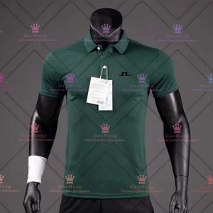 Polos Polo Men Summer Shirts Shirts Golf Casual Men's Short Sleeves Summer Breathable Quick Dry J Lindeberg Golf Wear Sports T Sweat Man 6281