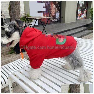 Hundkläder designer hundkläder märke kläder fleece hoodie varm tröja med hatt för små hundar husdjur mode tröja klassisk lette dhylw