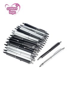 Lot 50pcs Metal Ball Pen Aluminium Dot GRASP Free Laser Graved Company Slogan Anpassad PREMOTIONAL Event Gift 240307